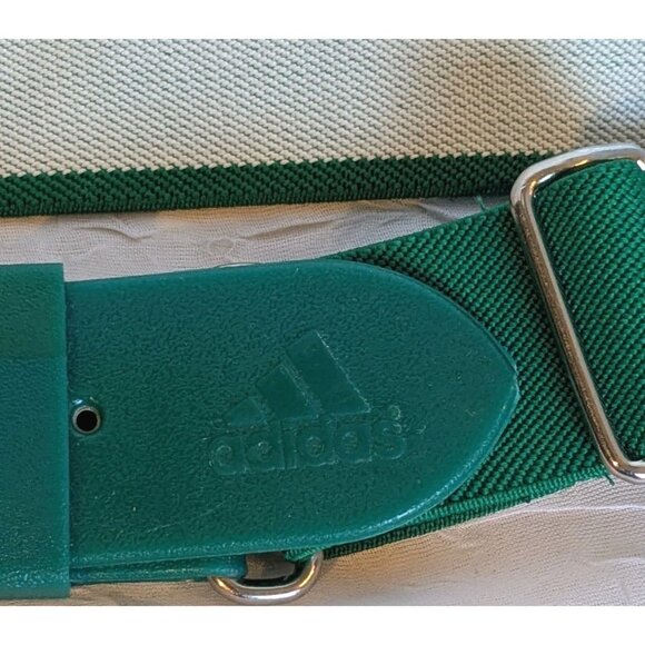 ADIDAS Womens Belt Sporty  Green Stretch Canvas Adjustable Retro Sz Small Preppy - Picture 2 of 15